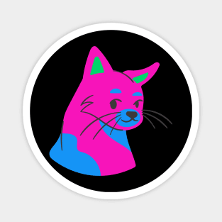 Cat in polysexual pride colors Magnet